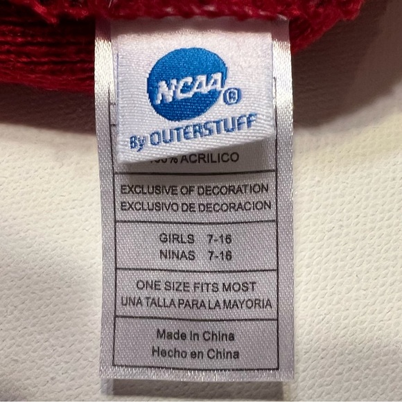 OU Oklahoma Sooners Girls Horse or Cow Pom Beanie NCAA Official Red Size 7-16 - Picture 7 of 7